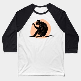 Block print cave style monkey print peach fuzz Baseball T-Shirt